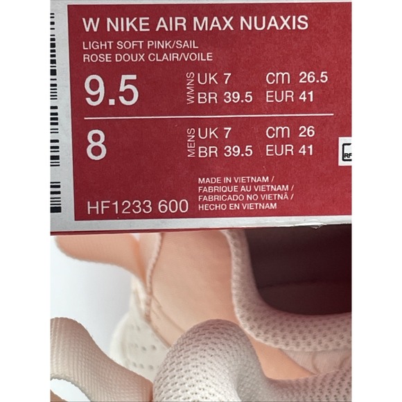 Nike Air Max Nauxis Soft Pink / Sail White HF1233-600 Women's Size 9.5 NEW - Picture 8 of 8